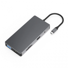 USB - концентратор Blueendless 10в1 USB Type-C, HDMI, VGA, Gigabit Lan, 3xUSB 3.0